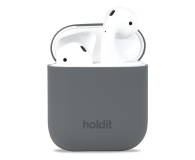 Etui na słuchawki Holdit Silicone Case AirPods 1&2 Space Gray